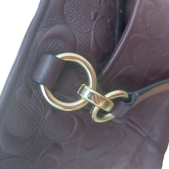 Coach burgundy embossed Ava tote - Picture 4 of 8